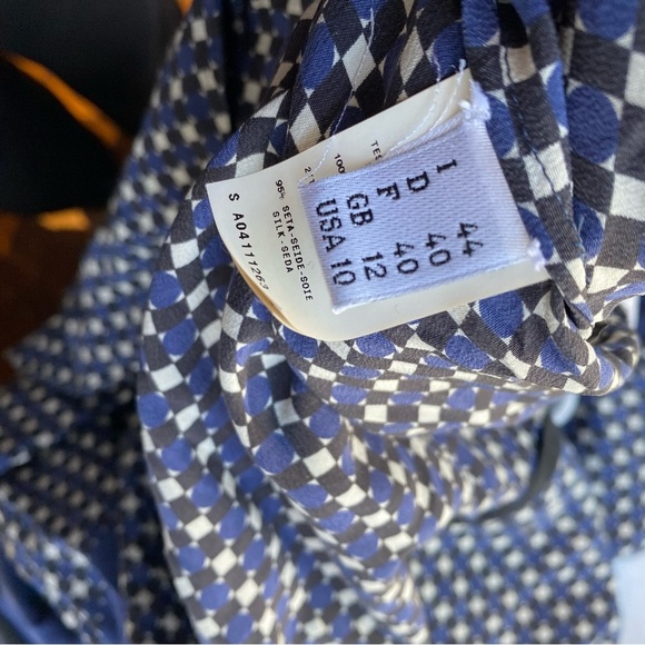 Jean Paul Gaultier silk dress with perforated detailing in black/blue colourway - Picture 7 of 9